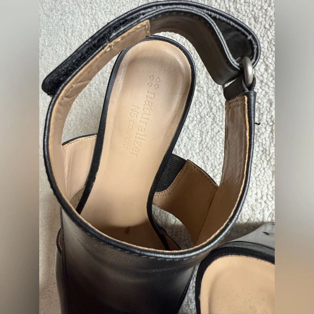Naturalizer Black Open-Toe Heels - Picture 5 of 7